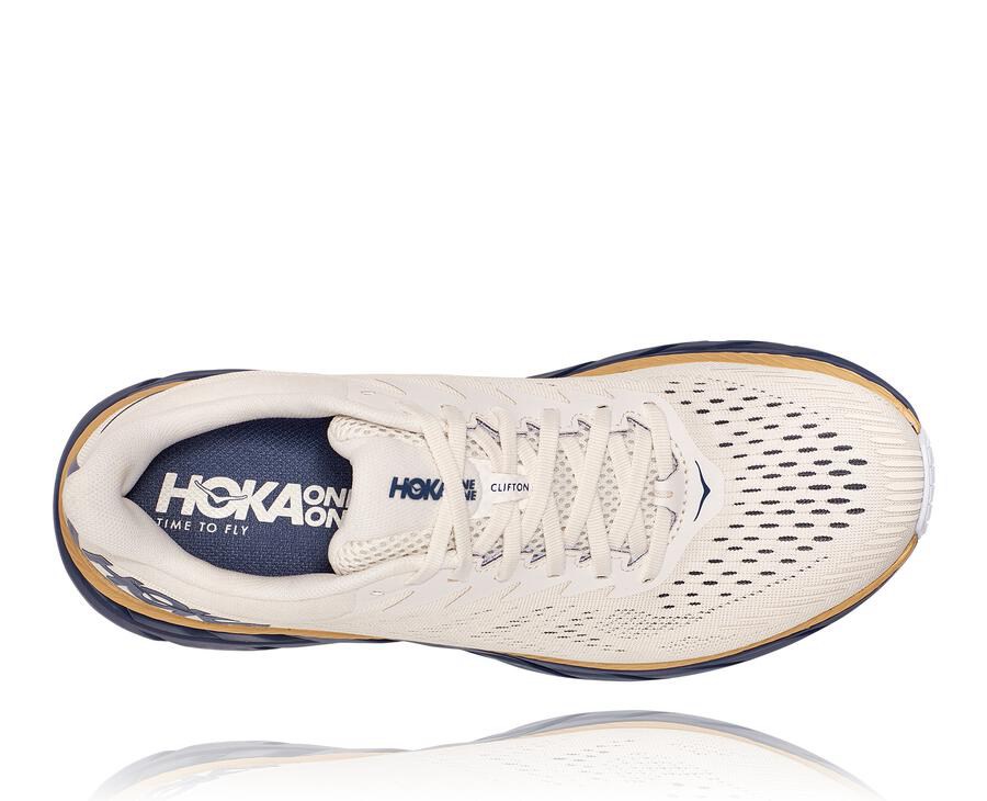 Hoka One One ランニングシューズ メンズ 白/青 - クリフトン 7 - JP3126458